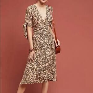 Faithfull‎ the brand women’s dress size 4 wrap cheetah print